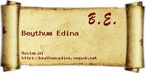 Beythum Edina névjegykártya